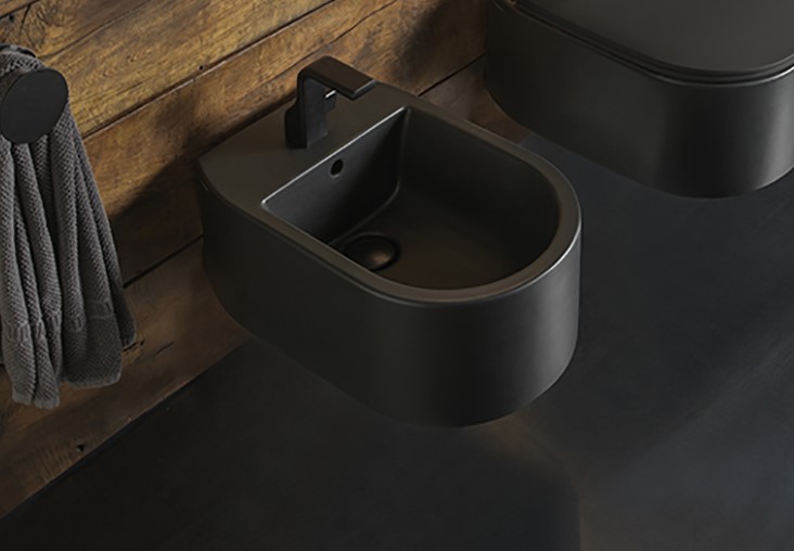 Flaminia Astra Bidet wiszący z jednym otworem 52x35x22 cm carbone AS218CAR