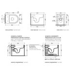 Flaminia Astra Plus Miska stojąca 52x35 z deską wolnoopadającą slim cenere matt AS117RGCEN+ASCW05CEN