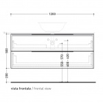 Flaminia Box Szafka wisząca z 2 szufladami 120 x 37 cm OJ Bianco BX948