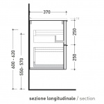 Flaminia Box Szafka wisząca z 2 szufladami 120 x 37 cm OJ Bianco BX948