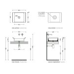 Flaminia Box Umywalka stawiany na blat 52,5x40 cenere matt BX40ACEN
