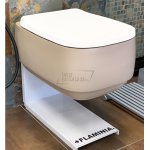 Flaminia Flag Miska WC wisząca bez kołnierza, bez deski 54x38 cm Argilla FG118GARG