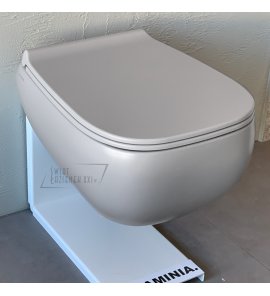 Flaminia Fluo Miska WC wisząca bezrantowa z deską wolnoopadającą 48,5x39,5 cenere FU118GCEN+FUCW05CEN