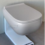          Flaminia Fluo Miska WC wisząca bezrantowa z deską wolnoopadającą Cenere FU118GCEN+FUCW05CEN WYPRZEDAŻ EKSPOZYCJI!!