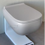 Flaminia Fluo Miska WC wisząca bezrantowa z deską wolnoopadającą 48,5x39,5 cenere FU118GCEN+FUCW05CEN