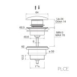 Flaminia Korek umywalkowy uniwersalny ceramiczny argilla PLCEARG
