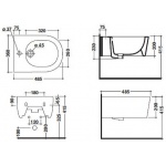 Flaminia Mini Link Bidet wiszący 48,5x36 cm Biały 5065