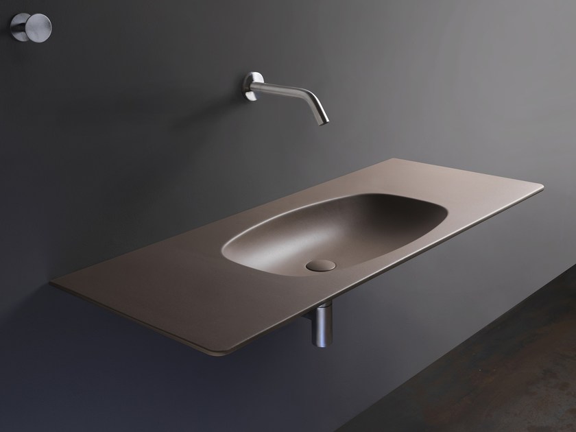 Flaminia Nuda Umywalka ścienna z półkami po bokach 120x48,5 cm Fango ND120LFAN