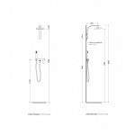 Flaminia One Bateria natryskowna ścienna z deszczownicą Chrom 112550