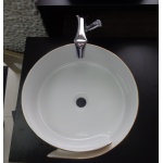 Flaminia Roll Umywalka stawiana na blat Ø 44 cm Biały/złoty RL44LOR