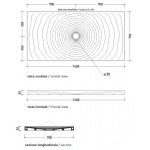 Flaminia Water Drop Brodzik ceramiczny 70x140 cm Biały DR70