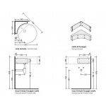 Flaminia Uchwyt narożny do umywalki TS02/52