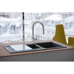 Franke Eos Neo Bateria kuchenna jednouchwytowa z wyciąganą wylewką stal szlachetna 115.0590.045