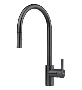 Franke Eos Neo Bateria kuchenna jednouchwytowa z wyciąganą wylewką czarna stal szlachetna 115.0613.671