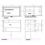 Galassia EDEN Szafka wisząca pod umywalkę 79x45 cm Wiąz naturalny 7242ON