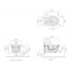 Galassia ETHOS Bidet wiszący 55x38 cm Biały 8440M