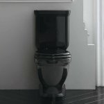 Galassia ETHOS Miska do kompaktu 68x38 cm z deską zwykłą oraz spłuczką ceramiczną Czarny 8441NE+8495NE+8490NE