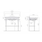 Galassia ETHOS Nogi podumywalkowe z relingiem 95 cm Chrom 8451