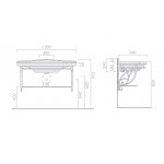Galassia ETHOS Stelaż podumywalkowy wiszący z półką i relingiem 110 cm postarzane Aluminium 8449
