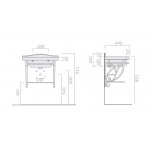 Galassia ETHOS Stelaż podumywalkowy wiszący z półką i relingiem 65 cm postarzane Aluminium 8470