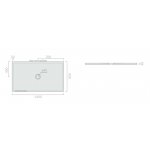 Galassia FOLIA Brodzik ceramiczny prostokątny 140x80 cm Biały mat 1052MT