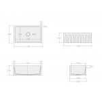 Galassia FRAME Zlew jednokomorowy 76x46 cm Czarny 5119NE