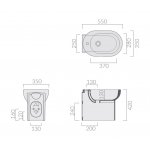 Galassia M2 Bidet stojący 55x35 cm Biały 5217