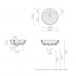Galassia M2 Umywalka stawiana na blat okrągła ∅ 48 cm Biały 5203