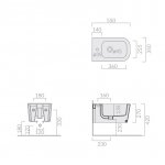 Galassia MEG 11 Bidet wiszący 55x35 cm Biały mat 5412MT
