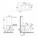 Galassia MEG 11 Miska do kompaktu 65x35 cm ze spłuczką i deską wolnoopadającą Biały mat 5413MT+9925MT+5451MT