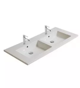 Galassia Meg 11 Umywalka podwójna ścienna/wpuszczana w blat 121x51 cm biała 2044