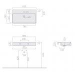 Galassia MEG11 PRO Umywalka ścienna/stawiana na blat 81x46 cm Biały 8973