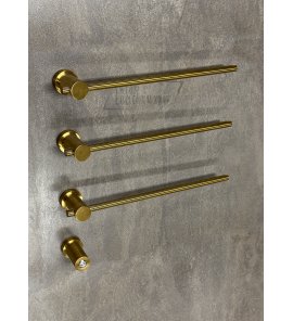        Galatea Design Balance Grzejnik elektryczny do ręczników 49 cm 3 elementowy z przyciskiem zasilania Brushed Gold GDD1A01BRG W MAGAZYNIE!!