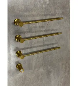        Galatea Design Balance Grzejnik elektryczny do ręczników 49 cm 3 elementowy z przyciskiem zasilania Brushed Gold GDD1A01BRG W MAGAZYNIE!!