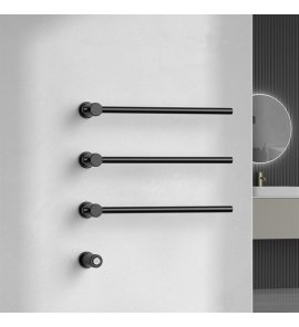        Galatea Design Balance Grzejnik elektryczny do ręczników 49 cm 3 elementowy z przyciskiem zasilania czarny mat GDD1A01MB W MAGAZYNIE!!