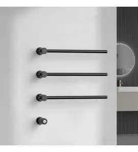        Galatea Design Balance Grzejnik elektryczny do ręczników 49 cm 3 elementowy z przyciskiem zasilania czarny mat GDD1A01MB W MAGAZYNIE!!
