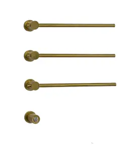   Galatea Design Balance Grzejnik elektryczny do ręczników 49 cm 3 elementowy z przyciskiem zasilania Brushed Gold GDD1A01BRG W MAGAZYNIE!!