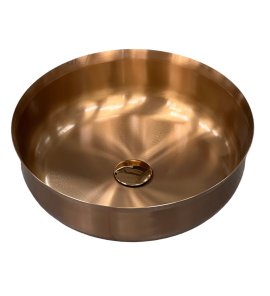    Galatea Design Bowl Umywalka stalowa stawiana Ø40 z korkiem klik-klak Brushed rose gold PVD GD54602RG WYPRZEDAŻ EKSPOZYCJI!!