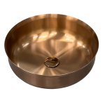    Galatea Design Bowl Umywalka stalowa stawiana Ø40 z korkiem klik-klak Brushed rose gold PVD GD54602RG WYPRZEDAŻ EKSPOZYCJI!!
