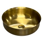    Galatea Design Bowl Umywalka stalowa stawiana Ø40 z korkiem klik-klak Brushed gold GD54602BRG WYPRZEDAŻ EKSPOZYCJI!!