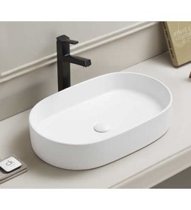   Galatea Design Bujur Umywalka 60x38 z korkiem klik-klak biały mat/white matt GD78330DTMW W MAGAZYNIE!!
