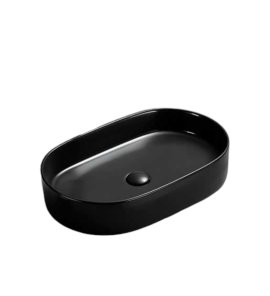   Galatea Design Bujur Umywalka 60x38 z korkiem klik-klak czarny mat/black matt GD78330DTMB W MAGAZYNIE!!