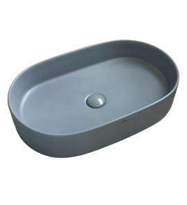   Galatea Design Bujur Umywalka 60x38 z korkiem klik-klak sky mat/dusty blue matt GD78330DTMHL W MAGAZYNIE!!