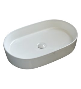   Galatea Design Bujur Umywalka 60x38 z korkiem klik-klak biały połysk/white GD78330DTWH W MAGAZYNIE!!