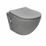 Galatea Design Bulat Miska bezrantowa 49x37 z funkcją bidetki z deską wolnoopadającą szary mat GDG112GM