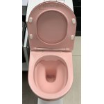   Galatea Design Bulat Miska WC z deską wolnoopadającą wisząca 49x37 cm Pink matt/Różowy mat GDB2342MP