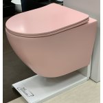   Galatea Design Bulat Miska WC z deską wolnoopadającą wisząca 49x37 cm Pink matt/Różowy mat GDB2342MP