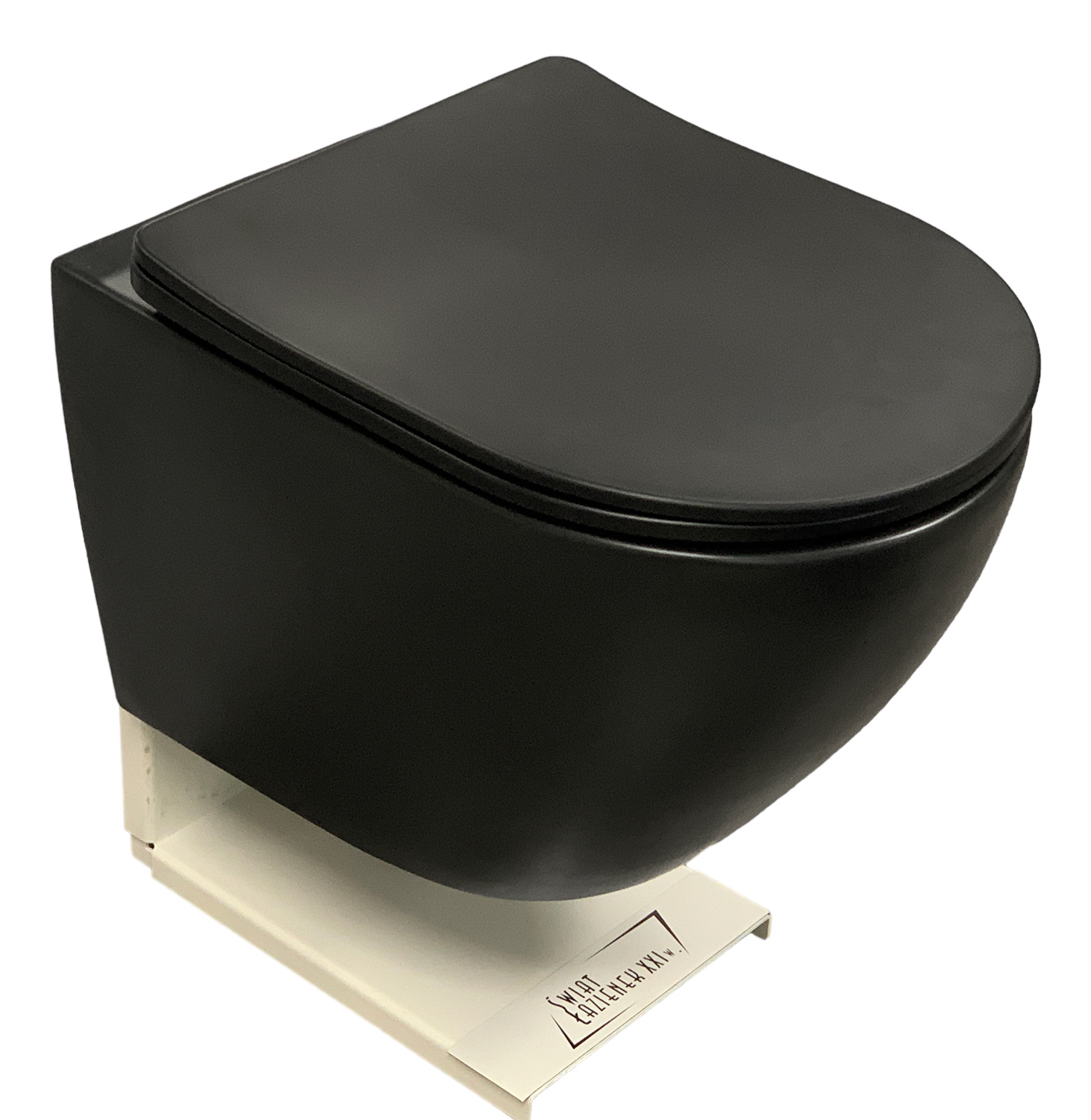 Galatea Design Bulat Miska WC z deską wolnoopadającą wisząca 49x37x37 cm Black matt/Czarny mat GDB2342MB W MAGAZYNIE!!