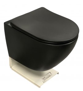  Galatea Design Bulat Miska WC z deską wolnoopadającą wisząca 49x37x37 cm Black matt/Czarny mat GDB2342MB W MAGAZYNIE!!