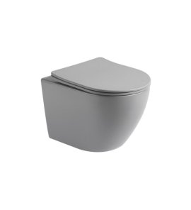 Galatea Design Bulat Miska WC z deską wolnoopadającą wisząca 49x37x37 cm Cement Grey matt/Jasny szary mat GDB2342MH W MAGAZYNIE!!